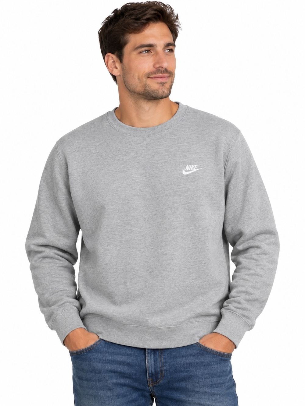 Nike Men's Grey Crewneck Sweatshirt Size L